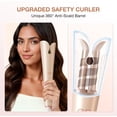 thumbnail image 2 of Automatic Rotating Curling Iron for Beginners, 1.25'' Beach Waves Curling Wand for Long Hair with Anti-Scald Cover, 500 Million Ionic, 3 Temp 2-Way Rotating, Dual  Travel Hair Curler, Champagne, 2 of 6