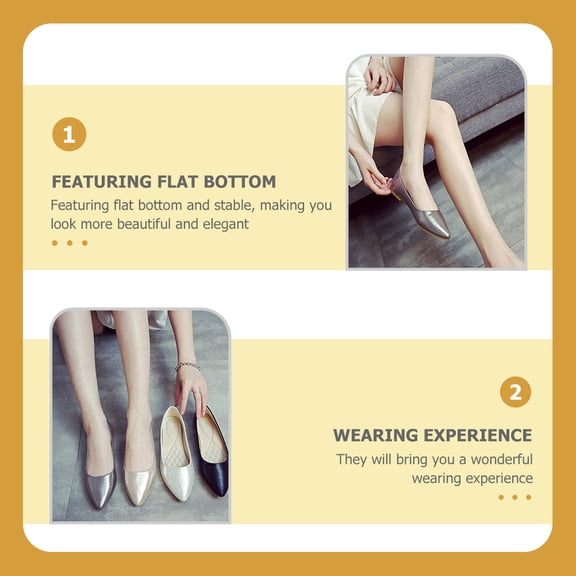 OUNONA Women's Comfortable Flat Shoes with Soft Bottom and Non- Rubber Soles, Lightweight and Footwear Pair