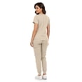 thumbnail image 2 of MediChic Women’s Premium Scrub Set – V-Neck Notch Scrub Top & 6-Pocket Jogger Scrub Pants, 4-Way Stretch, Medical Uniform Khaki X-Large, 2 of 5