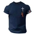 thumbnail image 2 of Blekii T-Shirt à Manches Courtes et Col Rond pour Hommes, Mode Décontractée pour la Journée de l'Indépendance - Doux et Confortable, Petit Imprimé, Design de Vacances d'Été - Parfait pour la Célébration du 4 Juillet, Bbq d'Été, 2 of 5