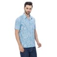 thumbnail image 5 of LA LEELA Men's Hawaiian Short Sleeve Button Down Shirt Mens Casual Shirts Vacation Camp Beach Summer Party Shirts for Men Funny XL Tropical Leafs, Blue, 5 of 6