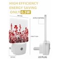 thumbnail image 3 of Night Lights Auto Sensor Red Herb Plug-in LED Nightlights Lamp Dusk to Dawn for Living Room, Bedroom, Bathroom, Hallway, Stairways Home Wall Decor, Floral Leaves Plant Night Light, 3 of 9