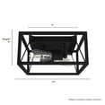 thumbnail image 4 of Hunter - Doherty 2-light Natural Black Iron, Medium Size Flush Mount Light, Dimmable, Industrial Style, Square Shaped, for Bedrooms, Dining, Living Rooms - 19410, 4 of 5