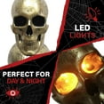 thumbnail image 5 of Haunted Hill Farm 3-Ft. Golden Skull Stack Prelit LED Resin Figurine, Indoor or Covered Outdoor Halloween Decoration, Plug-In, HHRS036-1SKL-GLD, 5 of 7
