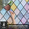thumbnail image 5 of Window Privacy Films, Stained Glass Window Film, Rainbow Glass Decals Stickers for Home Anti UV, Colorful Lattice Window Tint, 17.5x78.7 Inches - Style 2, 5 of 7