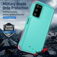 thumbnail image 3 of Xhy Samsung Galaxy A03S Case with Privacy Screen and Lens Protector Military Grade Full Body Protection 3 in 1 Shock Drop Resistant Rugged Rubber Durable Detachable for Galaxy A03S Phone - Teal Pink, 3 of 10