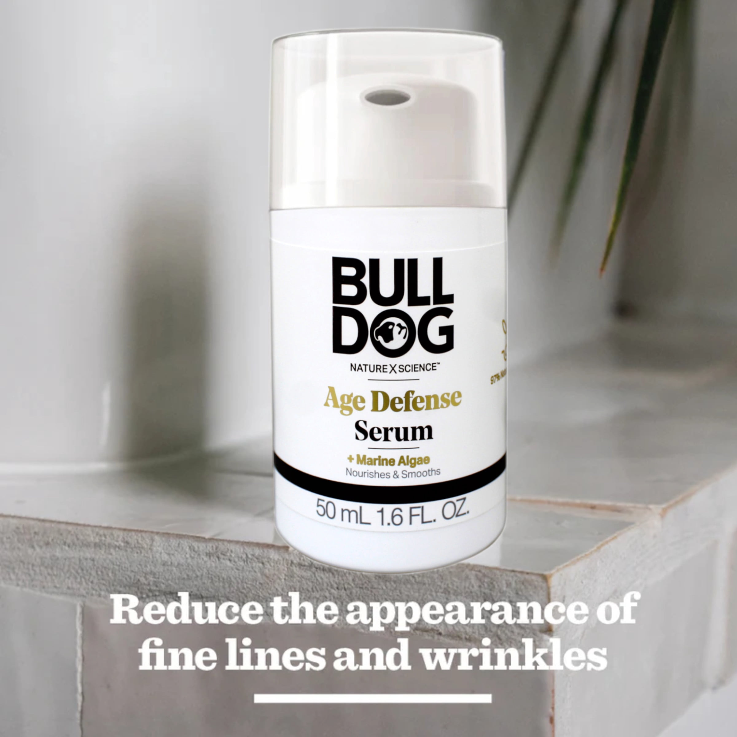 BULLDOG Mens Skincare Age Defense Serum with Marine Algae, 1.6 FL OZ - 2 Pack