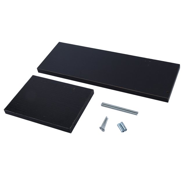 Estante de almacenamiento de pared Vhermosa en forma de L color negro para organizar baño y cocina