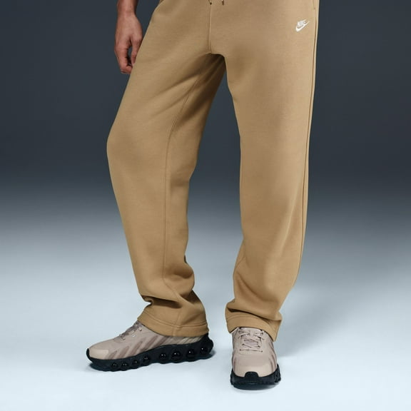 Men's Nike Open-Hem Fleece Pants Color: Parachute Beige Size: S