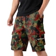 thumbnail image 2 of Nestiefly Camo Men's Cargo Shorts Internal Drawstring Elastic Waist Summer Big and Tall Bermuda Shorts Outdoor Sports Hiking Short 2026 Multicolor XL, 2 of 5