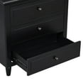 thumbnail image 5 of U_STYLE 28'' Black 3-Drawer Nightstand | Smooth Gliding Rails, Painted MDF &amp; Rubber Wood Legs | Minimalist Bedside Cabinet for Bedroom, Living Room, Office, 5 of 13