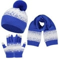 thumbnail image 3 of HNMKIU Unisex Couple Knitted Winter Accessory Set Featuring Scarf for Casual Outdoor Wear Matching His Hers Blue - One Size, 3 of 3