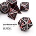 thumbnail image 6 of Haxtec Bloodstained Metal DND Dice Set D&D D D Dice With Leather Dice Bag Blood Splatter Dice Halloween Dungeons and Dragons TTRPG Gift, 6 of 6