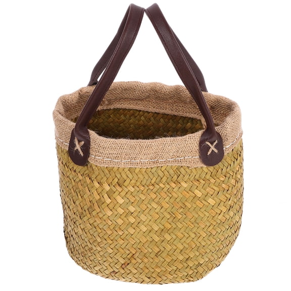 FOMIYES 1Pcs Small Seagrass Baskets for Storage and Decoration in 11.8X7.9X7.9in
