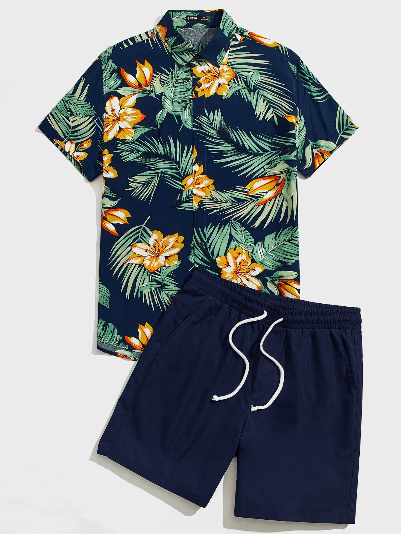 Multicolor Vacation Men Tropical Print 