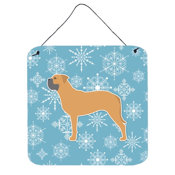 Carolines Treasures BB3571DS66 Winter Snowflake Bullmastiff Wall or Door Hanging Prints