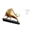 thumbnail image 4 of Estatua de toro abstracta,Escultura de toro decoración del hogar Figura de buey decorativa,Escritorio redondo de casa de muñecas,Muebles de mesa redonda en miniatura para casa de muñecas 1, 4 of 7