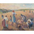 thumbnail image 2 of Camille Pissarro 14x12 Black Ornate Wood Framed Double Matted Museum Art Print Titled: The Gleaners (1889), 2 of 5