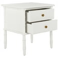 thumbnail image 3 of SAFAVIEH Mina Modern Coastal 2-Drawer 25" H Bamboo Nightstand White, 3 of 10