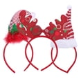 thumbnail image 3 of Here's a polished product description based on your input:\n\n \n\n**3pcs Christmas Antler Hairbands with Red & White Satin Hats – Lovely Party Headwear, 3 of 3