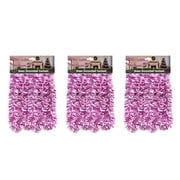 3 pack 10ft pink white Festive Garland ,Christmas Tinsel Garland - 4.5in Width, Ideal for Christmas Furniture Decor,Flexible Decoration for Various Furniture