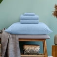 thumbnail image 2 of Utopia Bedding King Sheet Set - Jersey Knit Sheets 4 Piece – Cotton – Soft T-Shirt Stretchy Sheets (Heather Sky Blue), 2 of 6