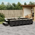 thumbnail image 1 of vidaXL 17 Piece Garden Dining Set with Cushions Black Poly Rattan, 1 of 5