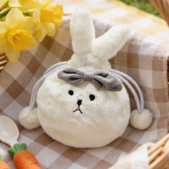 Kbndieu Cute Plush Easter Bunny Bags, Easter Basket with Rabbit Ears for Easter Decorations Candy Gifts, Easter Egg Hunt Baskets for Kids Boys Girls