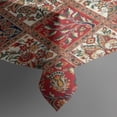 thumbnail image 3 of Red Boho Ethnic Floral Patchwork Pattern Rectangle Tablecloth 60"x84",Waterproof Polyester Rectangle Table Cloth, Wipeable Spillproof Polyester Tablecloth for Dining, Camping, Indoor and Outdoor, 3 of 5
