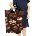 thumbnail image 4 of Yayeee Freestanding Laundry Hamper with Handle Collapsible Large Storage Basket for Clothes, Sweet Cakes, 4 of 7