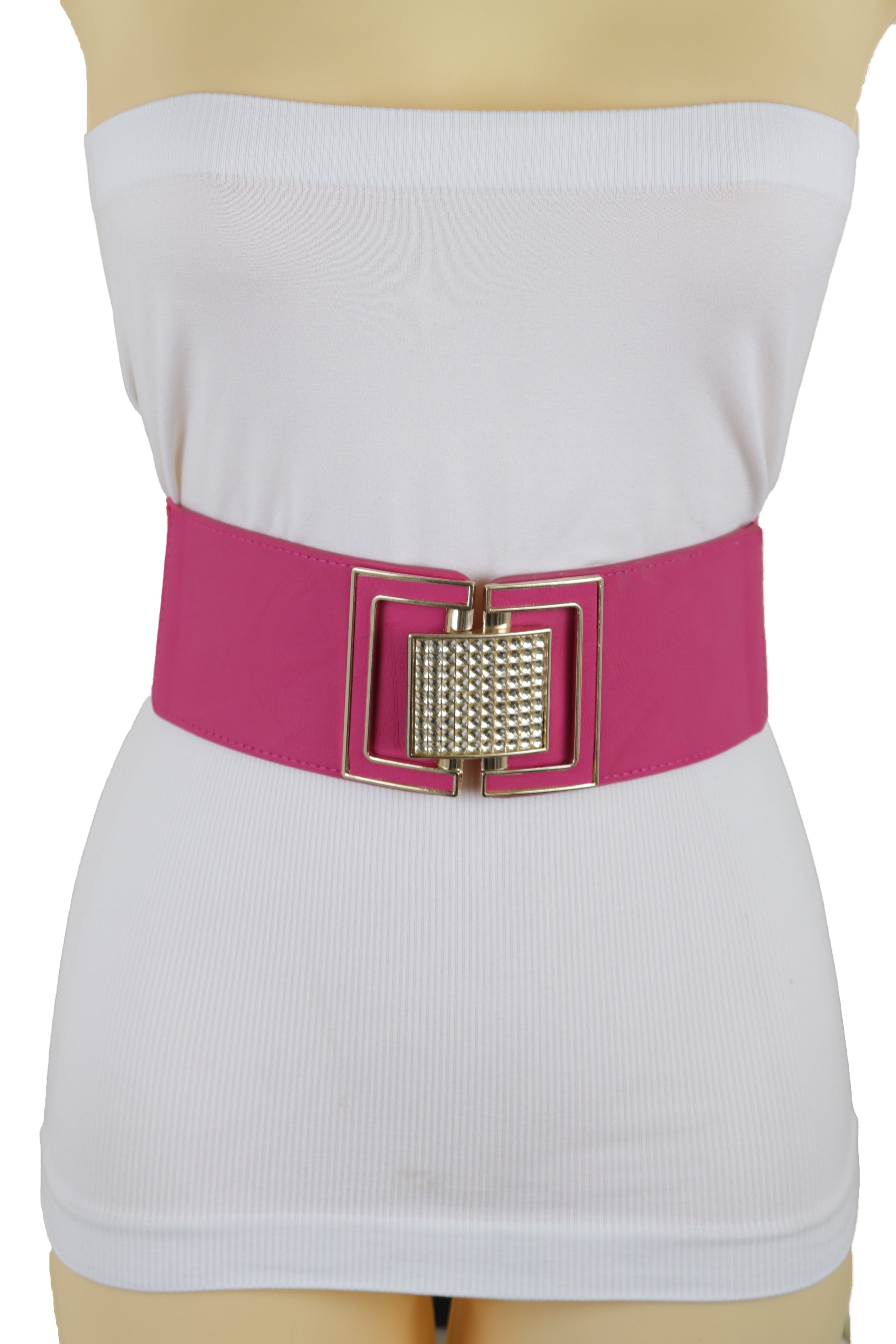 Brand New Women High Waist Hip Wide Pink Belt Silver Square Metal Buck –  alwaystyle4you