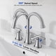 thumbnail image 3 of Grifo de baño Hurran Chrome para lavabo con 3 orificios y desagüe desplegable, 3 of 8