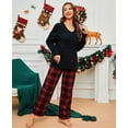 thumbnail image 2 of U2SKIIN Women Fleece Pajama Pants, Comfy Plaid PJ Bottoms For Women with Pockets Soft Warm（Red-Black Plaid, X-Large）, 2 of 7