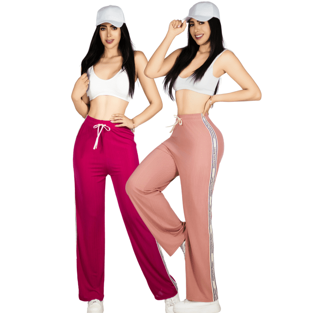 Set De Dos Pants De Mujer Pantalones Anchos Casual O Elgante Pans Stretch