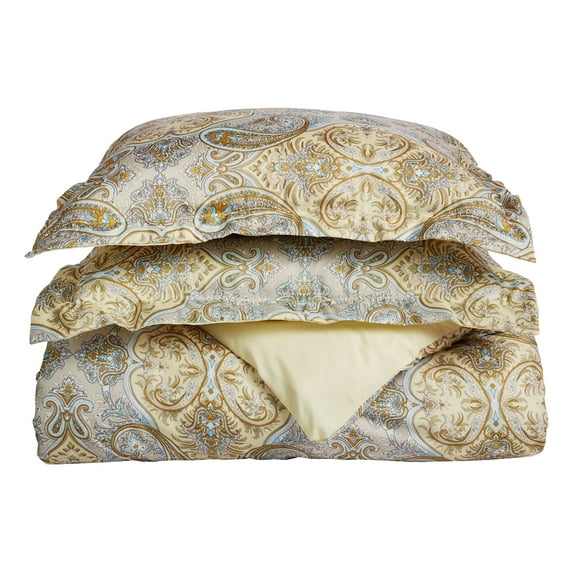 Superior Light Weight and Super Soft Brushed Microfiber, Wrinkle Resistant Printed Paisley Duvet Cover Set