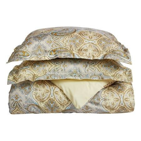 Green Duvet Twin Superior Light Weight and Super Soft Brushed Microfiber, Wrinkle Resistant Printed Paisley Duvet Cover Set ()
