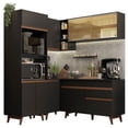 thumbnail image 1 of Madesa Gabinete de Cocina Integral Completa de Esquinero 332 cm Reims Negro 01, 1 of 8