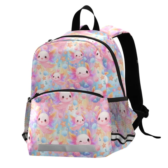ALAZA Axolotl in Seashell School Backpack Elementary Student Bookbag
