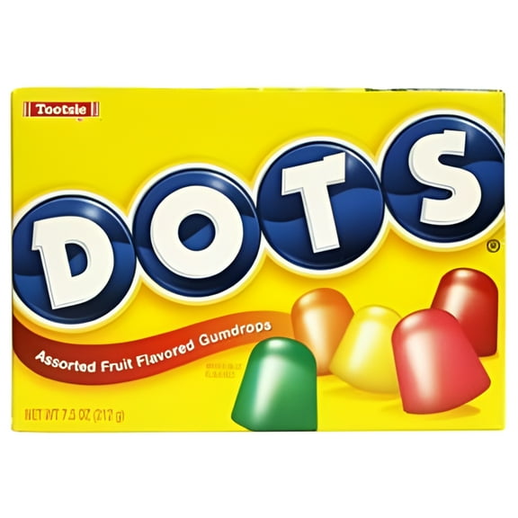 Dots, Assorted Fruit Gum Drops, Count 1 (6.5 oz) - Sugar Candy / Grab Varieties & Flavors