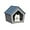 Blue, variant on 24 Inch Dog House Indoor Outdoor Durable Resin Material Houses for Dogs Outside Weatherproof Cozy Small Dog Houses Pet Shelter for Patio, Porch, Living Room,Blue