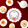 thumbnail image 4 of Cififendec Christmas Embroidered Placemat, 11.81", Christmas Scalloped Edge Table Mat for Candle Centerpiece Arranging and Tabletop Decoration, 4 of 6