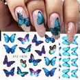thumbnail image 2 of 4 unids/set de pegatinas de mariposa para uñas, calcomanías de acuarela, envolturas deslizantes de flores azules, decoraciones para manicura de verano, TRSTZ984-1017 Tan Jianjun unisex, 2 of 2