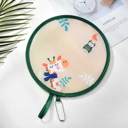 

NUOLUX 4Pcs Cartoon Circular Fan Cartoon Foldable Fan Performance Fan Round Hand Held Fan