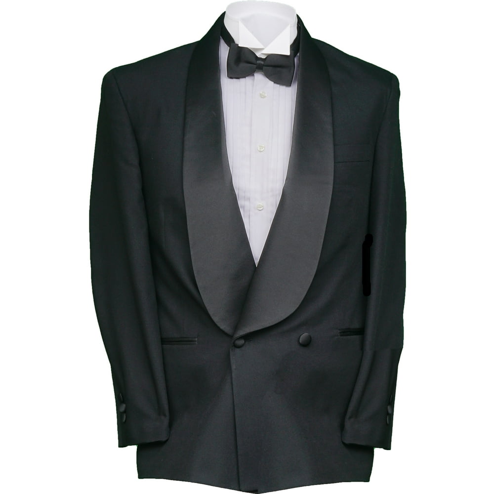 New Era Factory Outlet Mens Black Double Breasted Shawl Collar Tuxedo