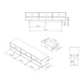 thumbnail image 3 of Fabiano 3-Drawer and 3-Shelf Solid Wood 70" TV Stand, Rustic Navy Blue, 3 of 9
