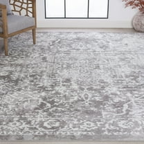 Bliss Rugs Persian Traditional Area Rug, Geometric Indoor Rugs for Living Room, Dining Room, Bedroom | Gray, 5' x 7' (5'3''x7'3'')