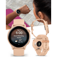 thumbnail image 4 of Garmin Vivoactive 6 - Health & Wellness GPS Smartwatch, 1.2 in Bright AMOLED Display, Metallic Pink Dawn & Pink Dawn Band w/ Wearable4U White EarBuds Bundle, 4 of 11