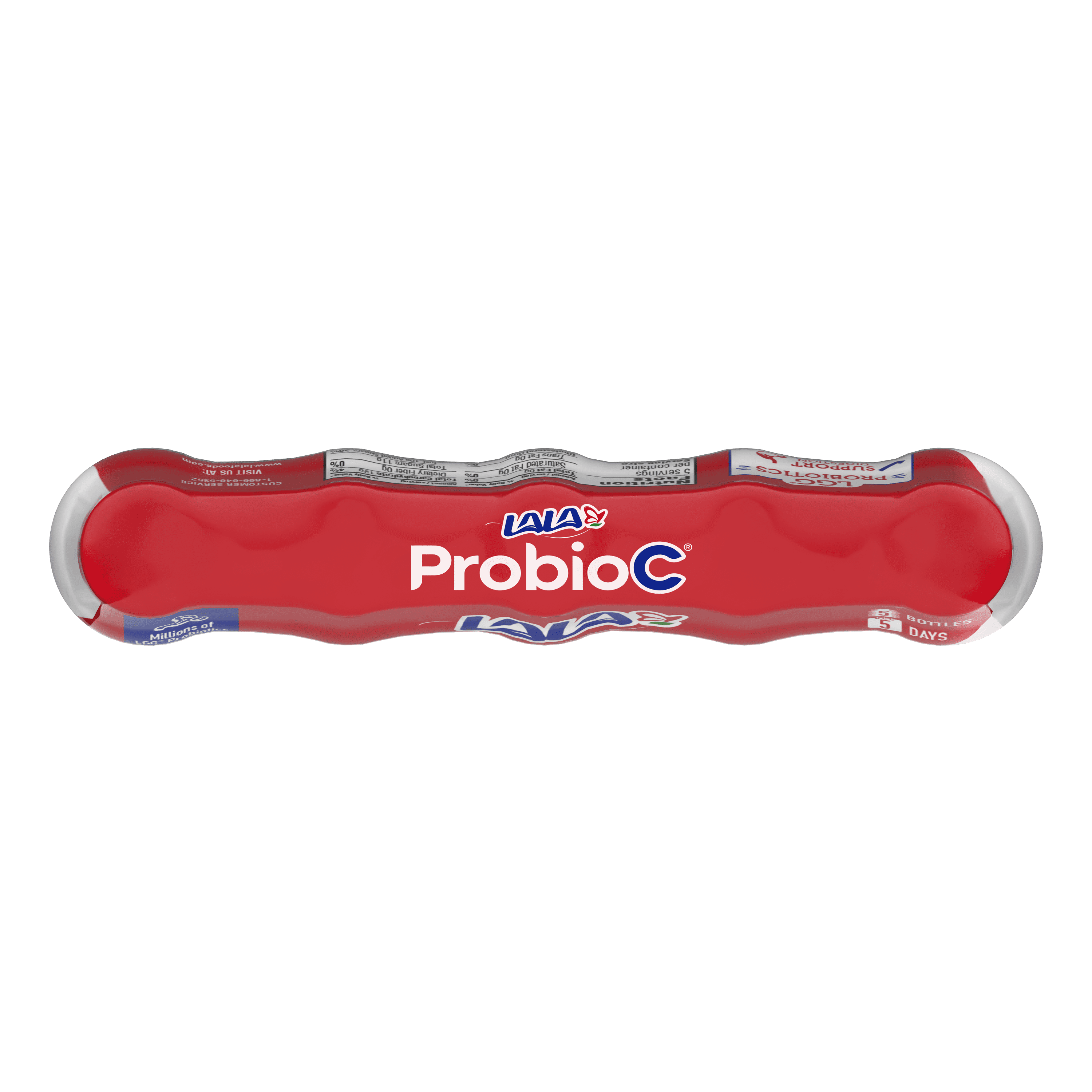 LALA ProbioC Daily Drinkable Probiotic Drink Shot, Fat-Free, Plain, 2.5 oz (5 Pack)