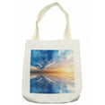 thumbnail image 1 of Nature Tote Bag, Dreamy Sky Background with Backward Deepening Clouds Route Summer Serenity Concept, Cloth Linen Reusable Bag for Shopping Books Beach and More, 16.5" X 14", Cream, by Ambesonne, 1 of 2