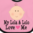 thumbnail image 4 of Inktastic My Lola and Lolo Love Me Girls Baby Bib, 4 of 4